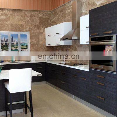 2020 Latest Wholesale Matt Black Lacquer Design Kitchen or PVC Finish Modern Kitchen Cabinet