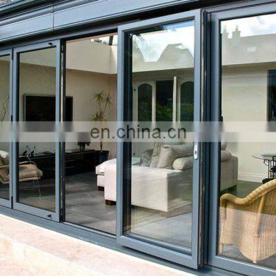 Vertical Exterior Aluminium Sliding Exterior bi Folding Door Tempered Glass