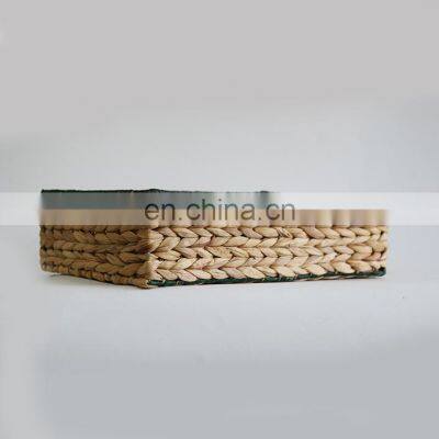 mini large rectangle wheat straw wicker fruit storage basket for home