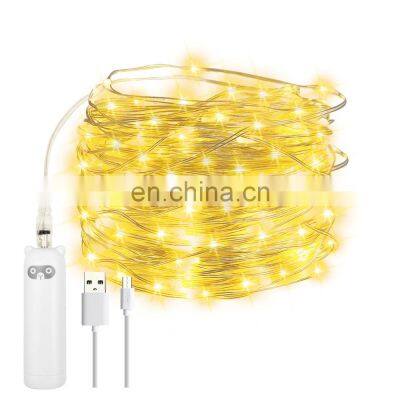 600L 5-10m Indoor Party Christmas Copper Wire Rechargeable Led Room Decorating Light