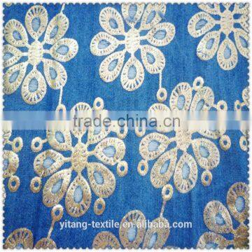 golden printing denimb fabric