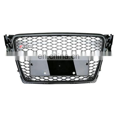 RS4 front Bumper grill for Audi A4 S4 B8 center honeycomb grille with ABS 2008-2012