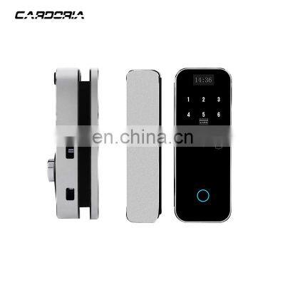 Smart Safety Aluminum Glass Door Lock Card Password Frameless Magnetic Card Automatic Sliding Glass Door Lock