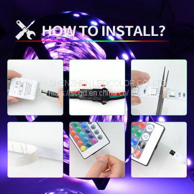 Customized SMD5050 10m Long WS2811 Digital Rgb LED Strip Kit LC8806 Waterproof RGB 24key LED Strip Kit
