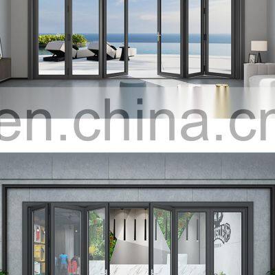 Aluminum Door Revolving Door Aluminum Grille Sound Insulation Glass Sliding Folding Doors for Sale photo-5