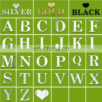 3D DIY Wall Stickers ps Plastic Mirror Wall Sticker Alphabet English Letters Home Decoration Creative Mirror Wall Sticker photo-3
