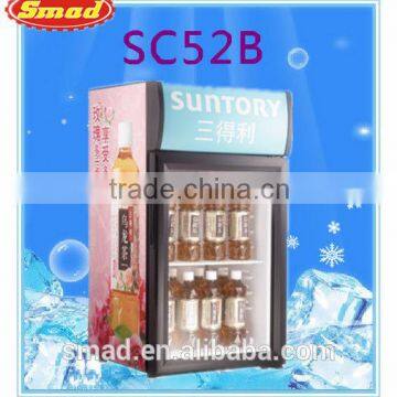 52L Showcase Glass Door Refrigerator Display, Vertical Cooler Showcase