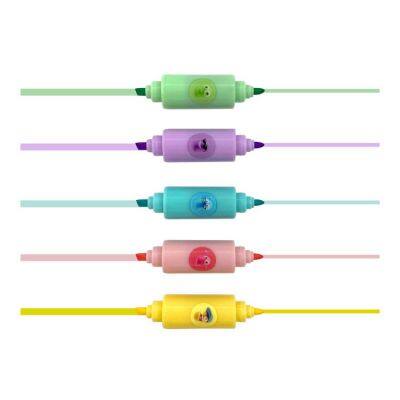 TOM ART Promotion Mini Cute Candy Chape Highlighter Kawaii Multi Colored Dual Tips Highlighter Marker Pen photo-3