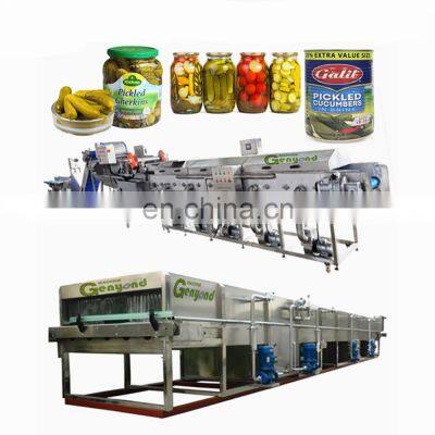 Máquina automática para lavar, enlatar e fazer conservas de picles e pepinos em conserva