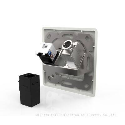 2 Port 3 Port STP Shileded Wall Plate For Modular Ethernet, A/V,Optical Fiber Keystone photo-3