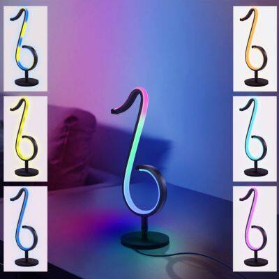 LED Decoration RGB Light APP Remote Control Bedroom Bedside Ambient Lighting Musical Note Light Wall Lamp Table Lamp photo-2
