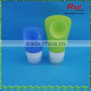 silicone tube with flip top cap,,Silicone Liquids Toiletries Tubes ,Hands-free Squeezable Bottle
