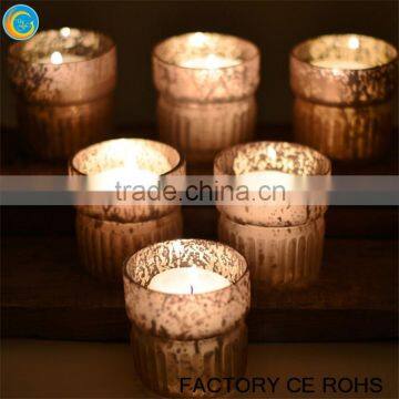 Latest Mercury Glass Votive Holder Champagne / Hand Blown Glass Jars / Candelabra With Glass Cups