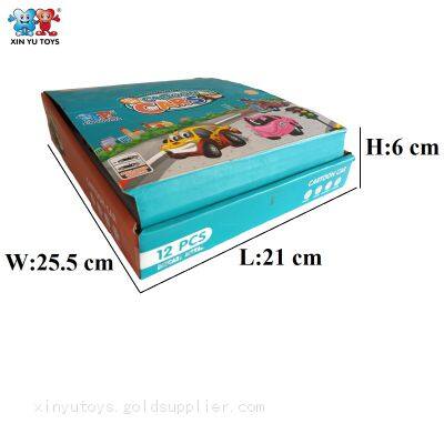 XINYU 12 Models Of Metal Car Toys Pullback 1:64 Scale Cartoon Diecast Car photo-2