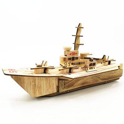 Wooden aircraft carrier model