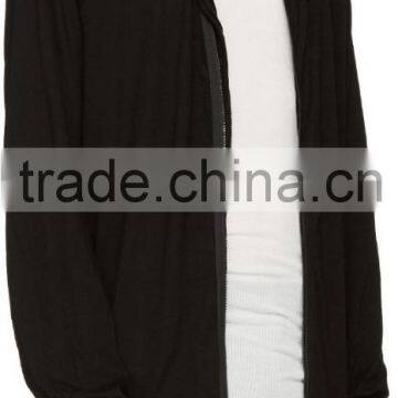 Wholesale Loose Lightweight Black Jersey Hoodies photo-2