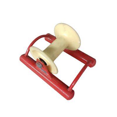 Cable Laying Dedicated Straight-Running Pulley | Dual Wheels Free Rotation | 5mm Thickened Red Steel Bracket | Firm Welded Construction photo-2