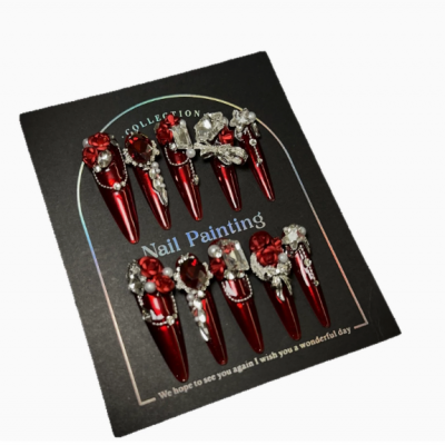 Gel Polish Cat Eye Press-on Nails Extension Set in Vibrant Colors