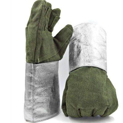 Yingkeer Ms750007 1000-degree High-temperature-resistant Gloves, Carbon Fiber Aluminum Foil High-temperature-resistant Gloves, High-temperature-resistant and Cut-resistant Gloves