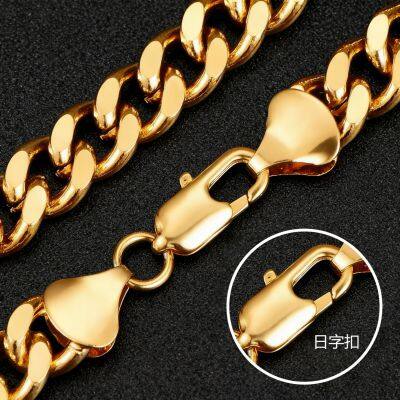 Gold Color Cuban Chain Bracelets for Men,6/8/10/12MM Stainless Steel Chain Link Wristband,Casual Hip Hop Male Jewelry Gift photo-2