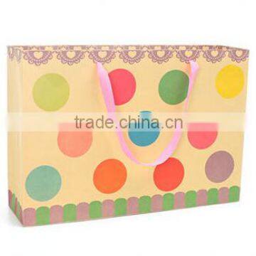 big colorful dot brown kraft paper shopping bags/gift bags