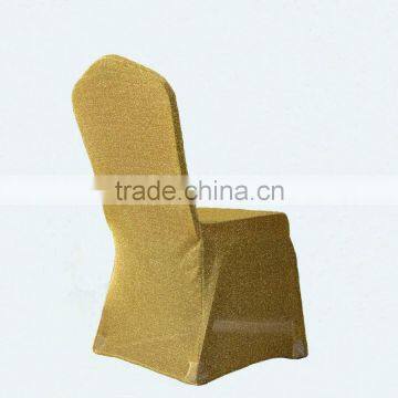 gold spangle sequin spandex stretch wedding chair cover