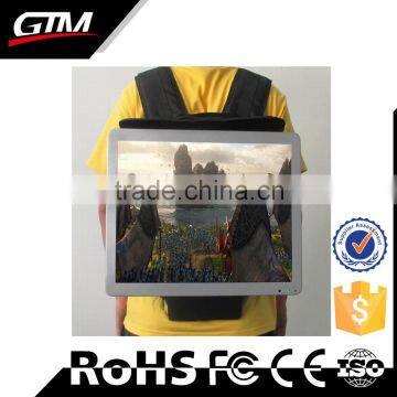 15.6" backpack led display battery led display exhibition lcd media player portable hd lcd monitor