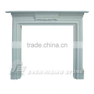 White marble fireplace mantel