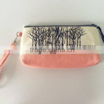 Fashion pastoralism Cotton Linen pencil pouch for school &Office , Promotional soft pencil pouch