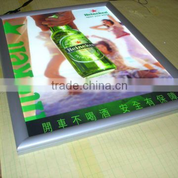 Advertising edge lit LED slim light box (with aluminum snap frame)