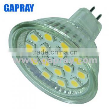 low votage 2.4W 12v SMD 5050 led light mr16 Glass cover