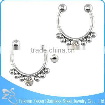 New Arrival Thai Style U Shape Septum Piercing Fake Crystal photo-3