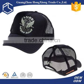 Hot selling high quality 2d embroidery black trucker mesh hats and caps