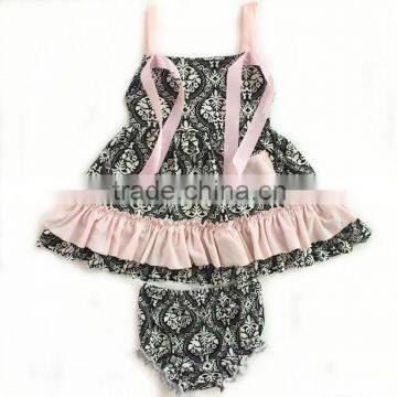 wholesale new printed swing top set with bloomer girls top set