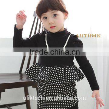 2015 free shipping new design girls plaid dresses for 2-8 years old girl