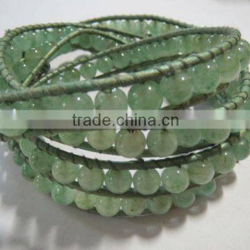 Genuine Jade Leather Wrap Bracelets