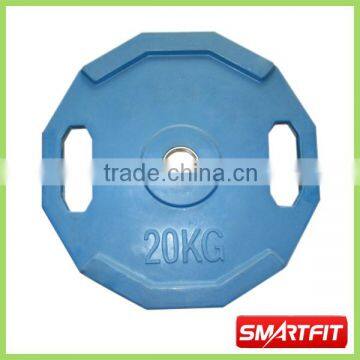 20 kg blue colored polygonal Rubber Plate with handle grip dodecagon shaped weight plate