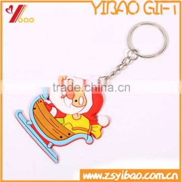 Hot Selling Santa Claus Soft PVC Key Chain, Christmas Keyring