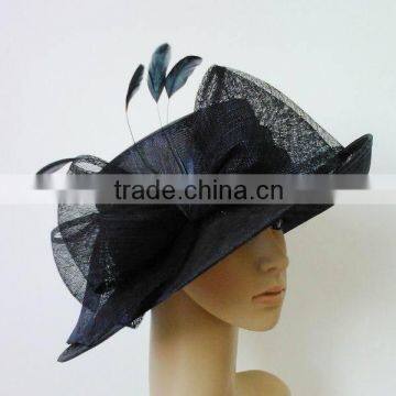 Navy sinamay hat/church hat/party hat