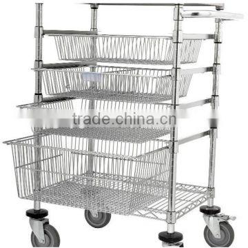 Sliding baskets shelving basket cart basket cart