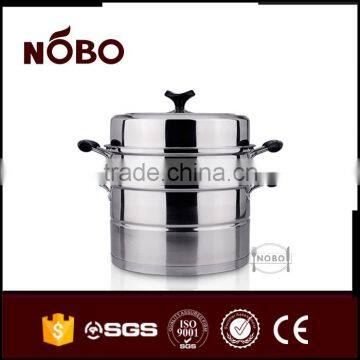 European style 2 layer large Stainless Steel food steamer