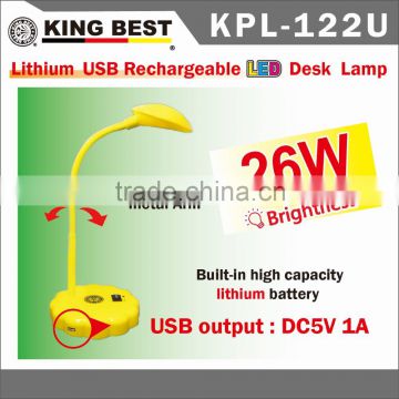 KING BEST Multifunction Rechargeable Desk Reading Lamp 180 Degree Rotation Emergency Light