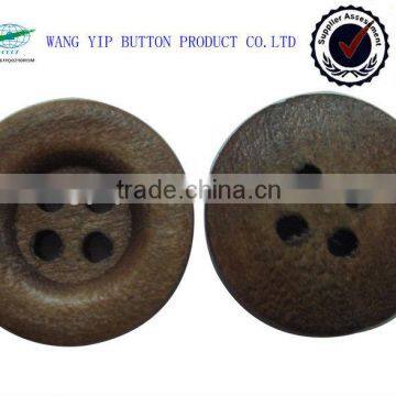 15mm round rim natural wooden 4 holes button