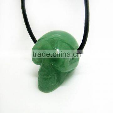 semi precious stone green aventurine skull carving souvenir