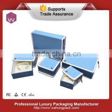 Round Cardboard Jewel Set Box With White Leather