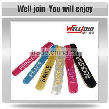 Promotional Customized Logo Cheap Kids Reflective Slap Band