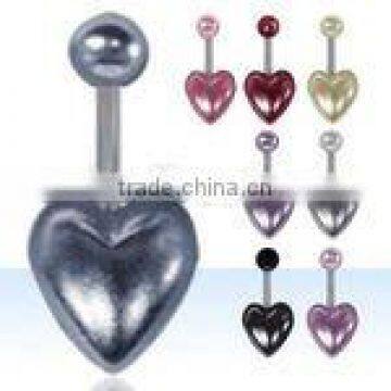 Faux pearl heart shaped navel