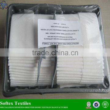 Popular 2015 Hot Sell 100% White Cotton Plain Airline Disposible Hot Towel photo-3