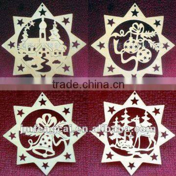 Wood Christmas decoration/ornament(wooden crafts/wood gift/wood art in laser-cutting & engraving)