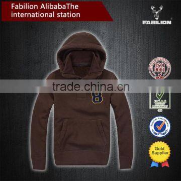 Slim Hooded hedging buttons embroidered velvet warm for 100% cotton hoodie